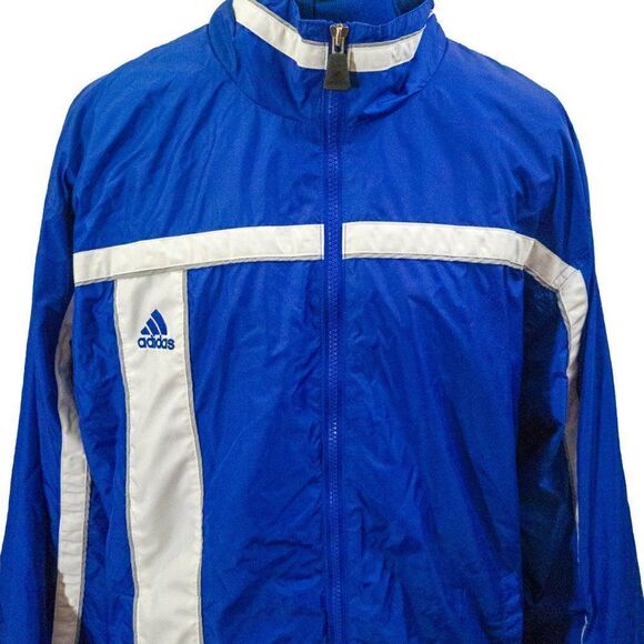 Retro Adidas Medium Blue Windbreaker - Picture 1 of 6